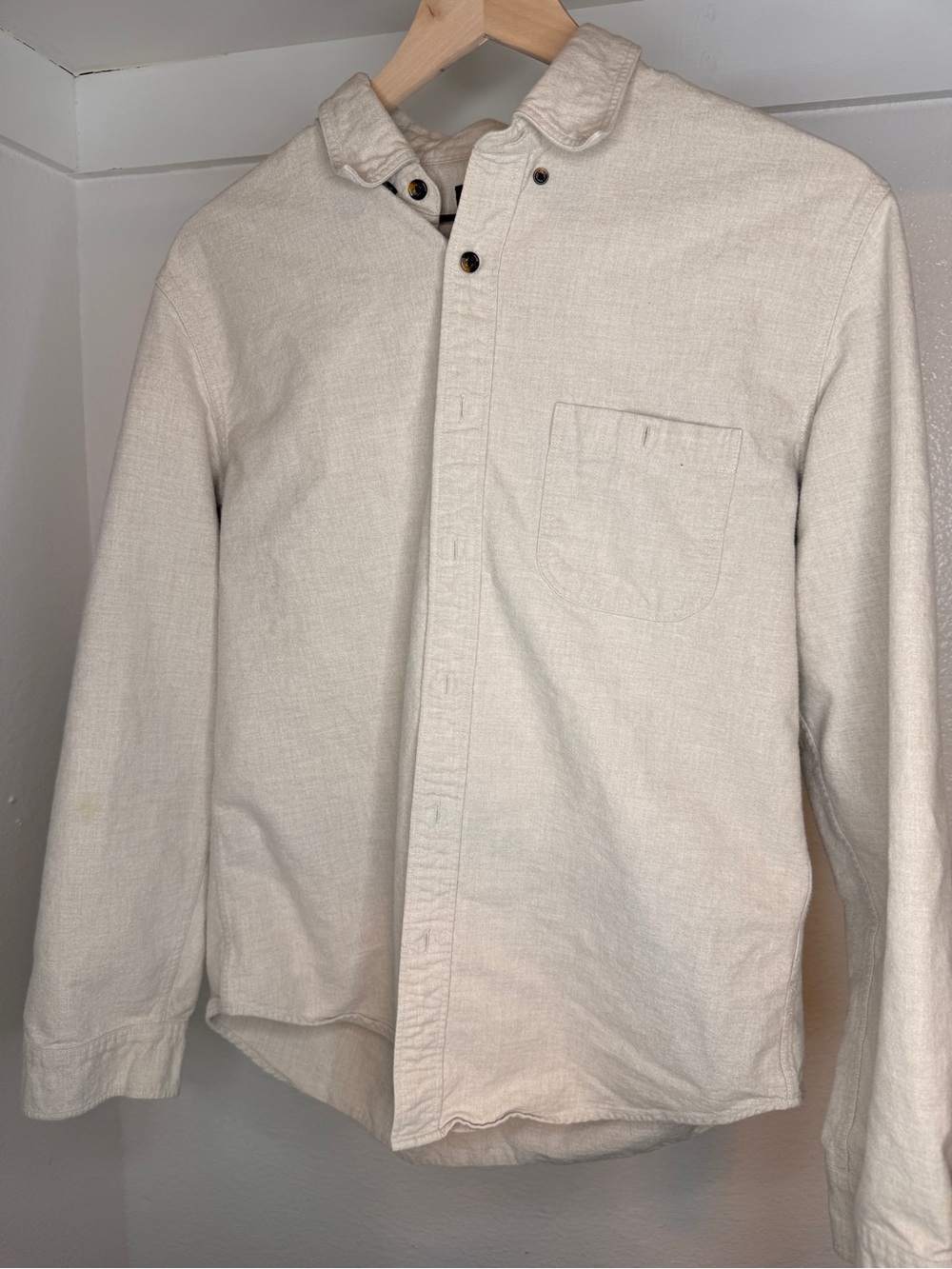 J. Crew Cream Button-Down Shirt Jacket Women’s Large